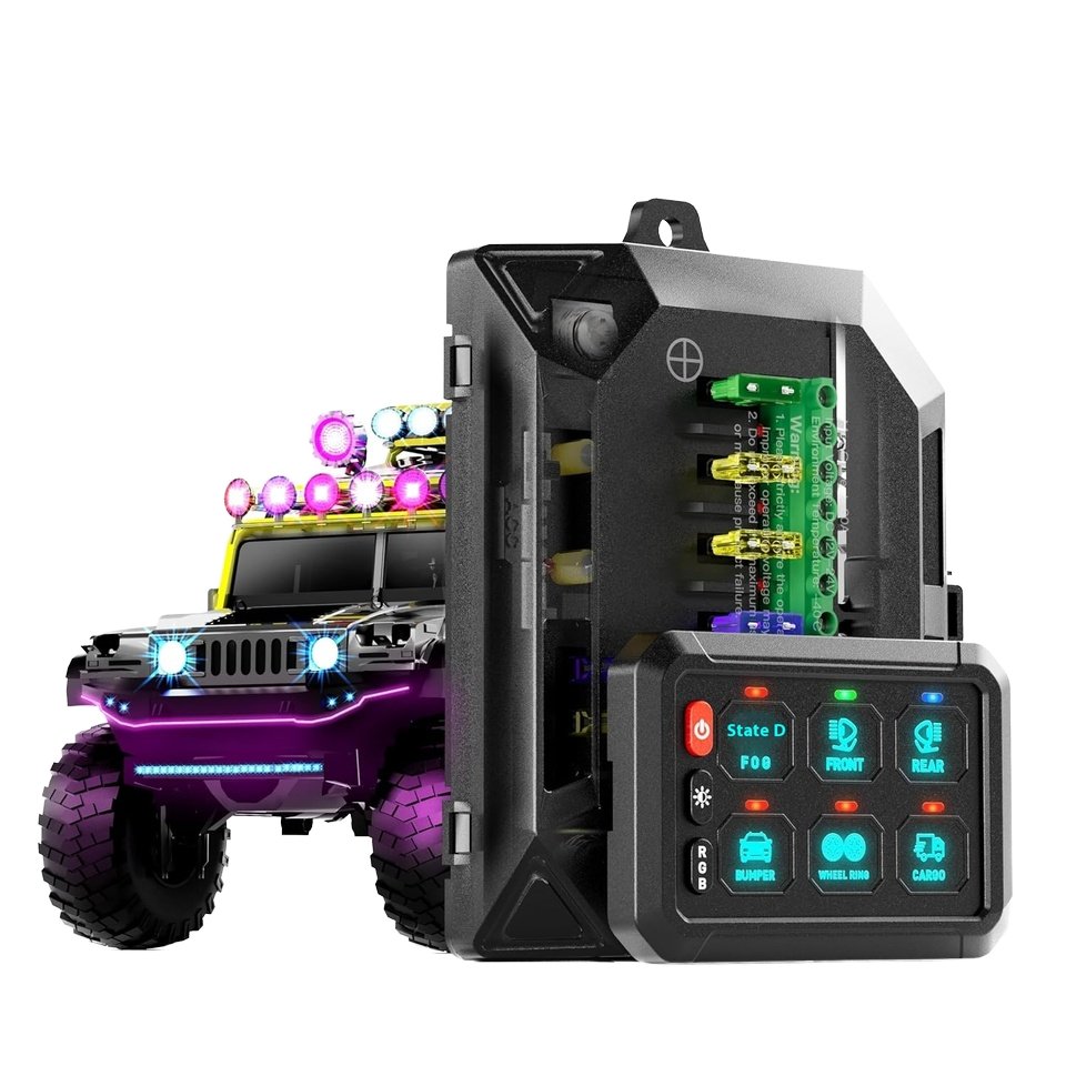 6 Gang Multifunction Touch Control Switch Panel LED Panel Box Electronic Relay System 12-24V Offroad Truck UTV Auto Switches